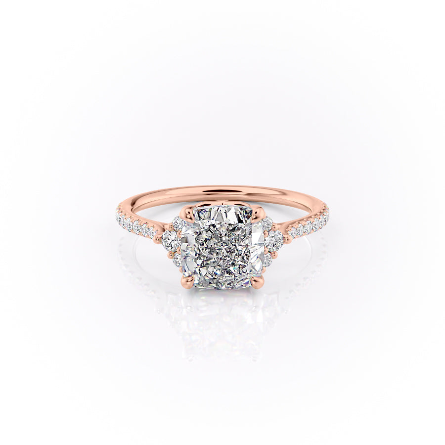 The Pave Victoria Set With A 3 Carat Cushion Lab Diamond