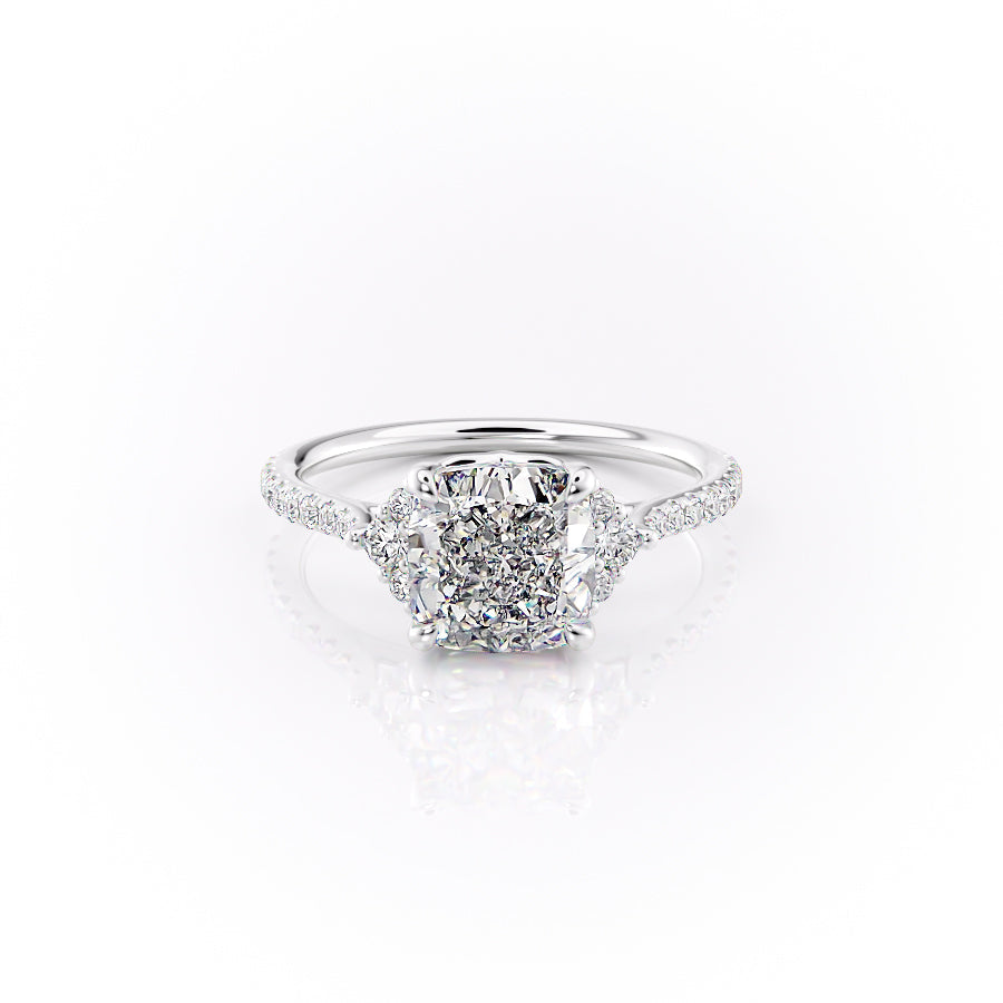 The Pave Victoria Set With A 2.5 Carat Cushion Lab Diamond