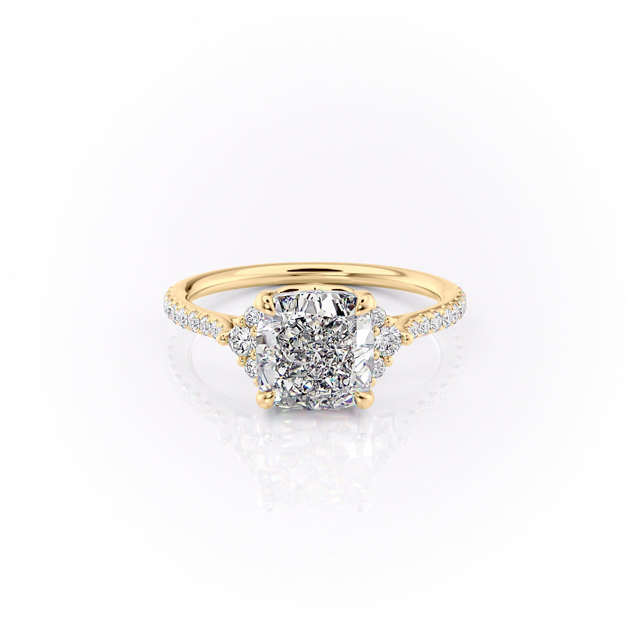 The Pave Victoria Set With A 4.5 Carat Cushion Moissanite