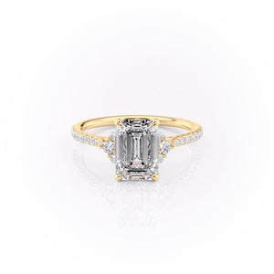 The Pave Victoria Set With A 1.5 Carat Emerald Moissanite