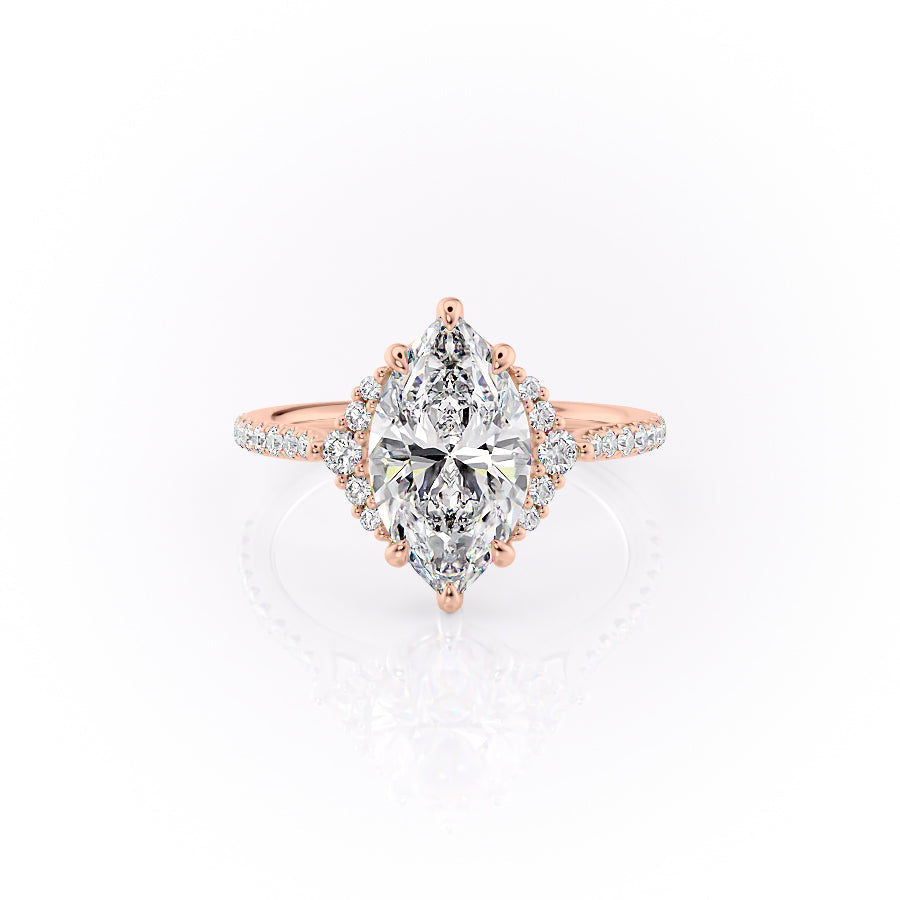 The Pave Victoria Set With A 1 Carat Marquise Lab Diamond