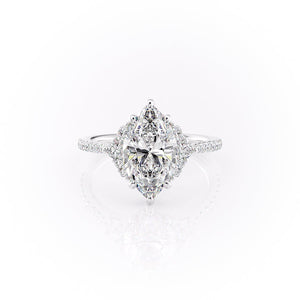 The Pave Victoria Set With A 1.5 Carat Marquise Lab Diamond