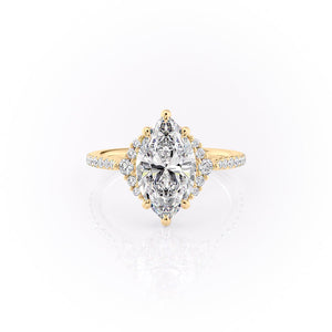 The Pave Victoria Set With A 1.5 Carat Marquise Moissanite