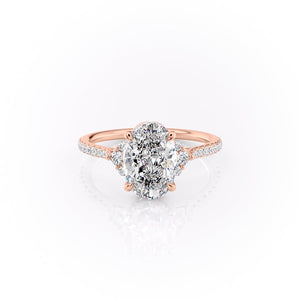 The Pave Victoria Set With A 1.5 Carat Oval Moissanite