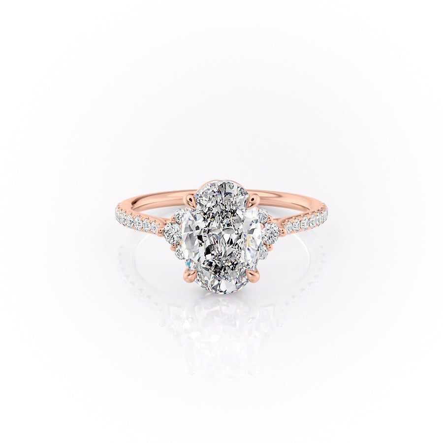The Pave Victoria Set With A 2.5 Carat Oval Moissanite
