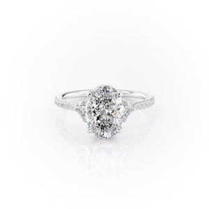 The Pave Victoria Set With A 1 Carat Oval Lab Diamond