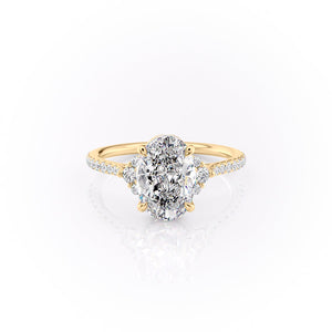 The Pave Victoria Set With A 2.5 Carat Oval Moissanite