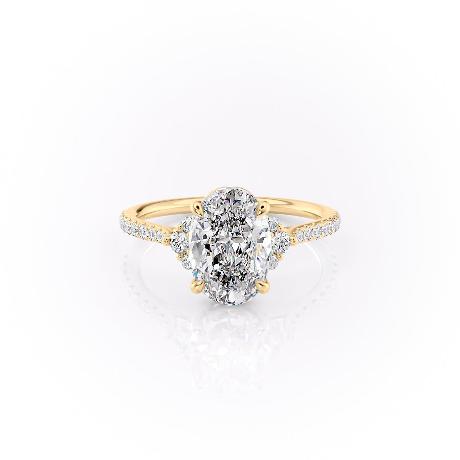The Pave Victoria Set With A 2.5 Carat Oval Lab Diamond