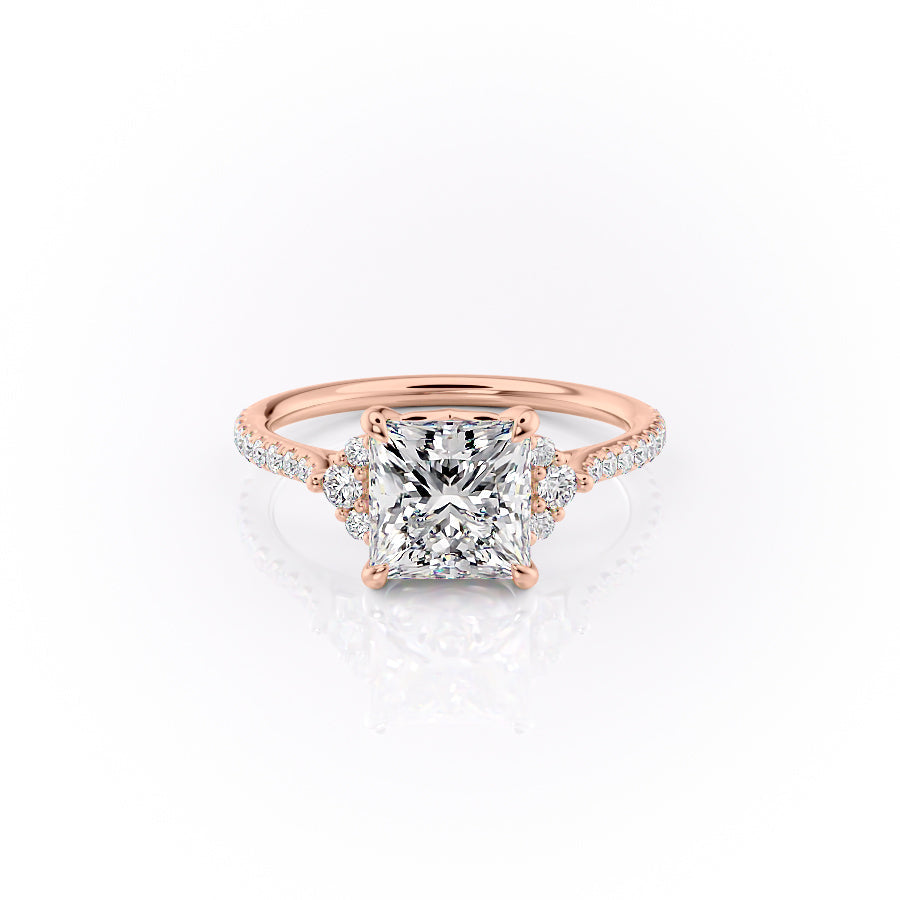 The Pave Victoria Set With A 1.5 Carat Princess Lab Diamond