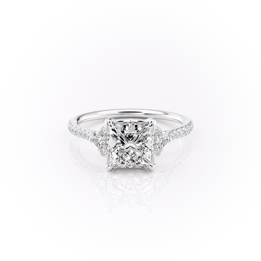 The Pave Victoria Set With A 1 Carat Princess Lab Diamond