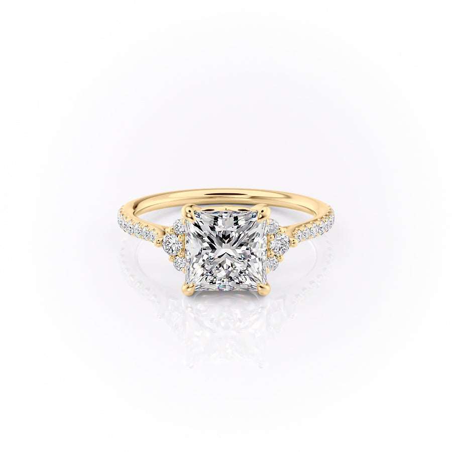 The Pave Victoria Set With A 4.5 Carat Princess Moissanite
