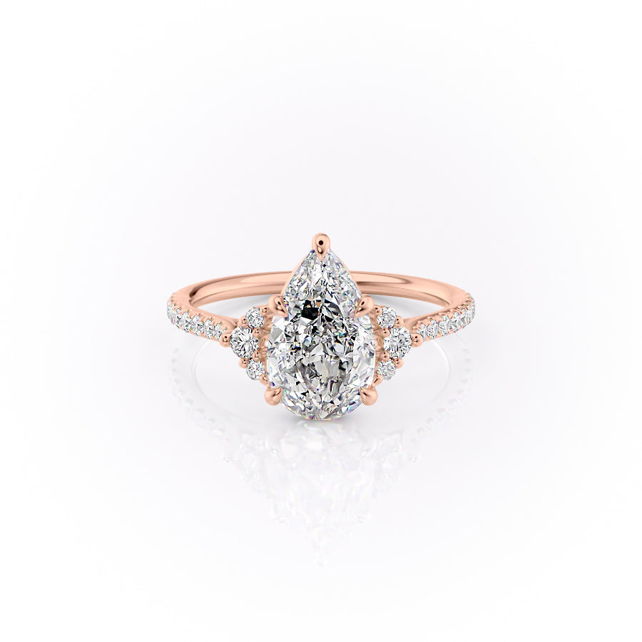 The Pave Victoria Set With A 1.5 Carat Pear Lab Diamond