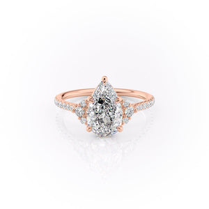 The Pave Victoria Set With A 3.5 Carat Pear Moissanite