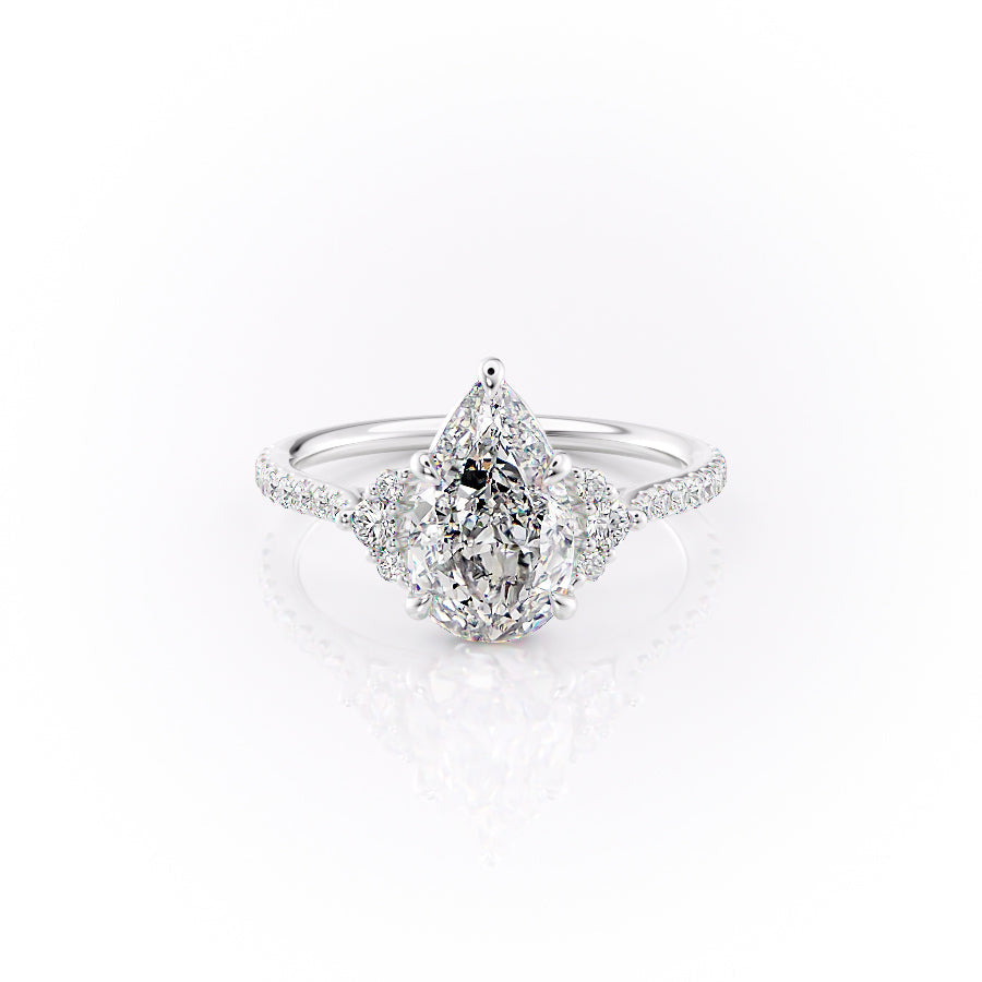 The Pave Victoria Set With A 2 Carat Pear Lab Diamond