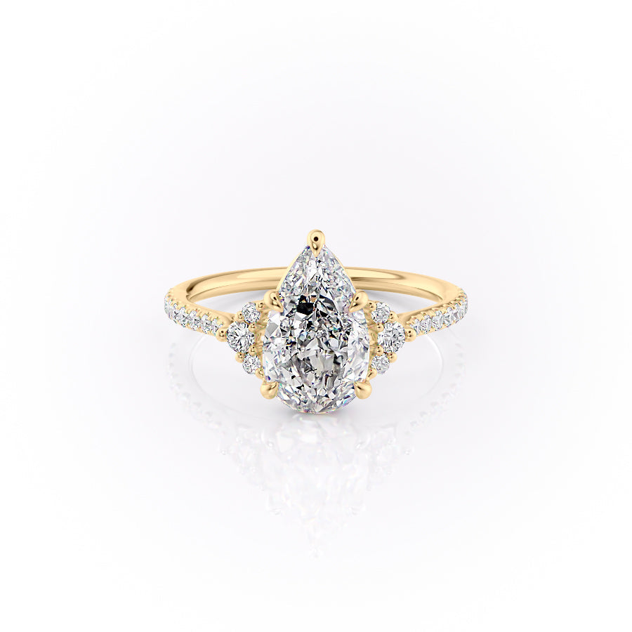 The Pave Victoria Set With A 1.5 Carat Pear Lab Diamond