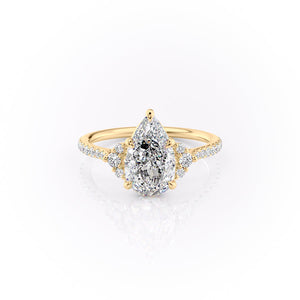 The Pave Victoria Set With A 1.5 Carat Pear Moissanite