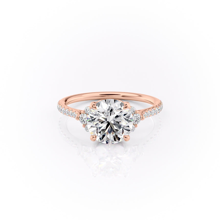 The Pave Victoria Set With A 3.5 Carat Round Moissanite
