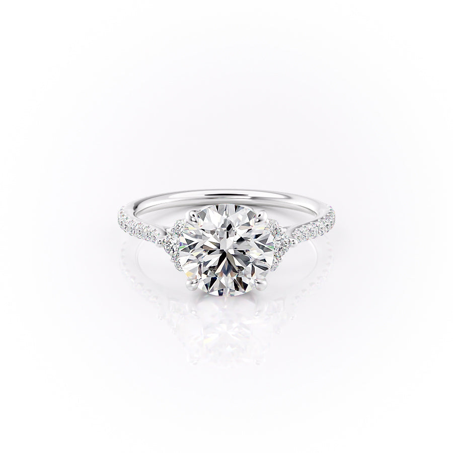 The Pave Victoria Set With A 4.5 Carat Round Moissanite