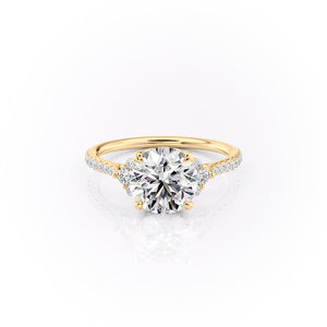 The Pave Victoria Set With A 4.5 Carat Round Moissanite