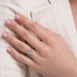 The Sarah Set With A 3 Carat Cushion Lab Diamond