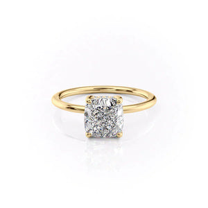 The Sarah Set With A 2.5 Carat Cushion Lab Diamond