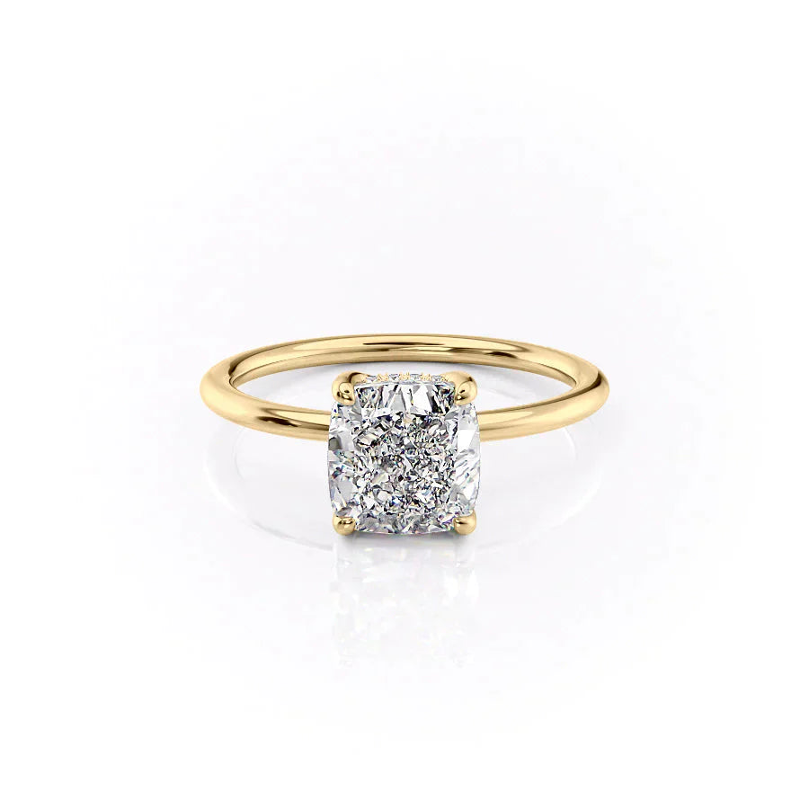 The Sarah Set With A 1.5 Carat Cushion Lab Diamond