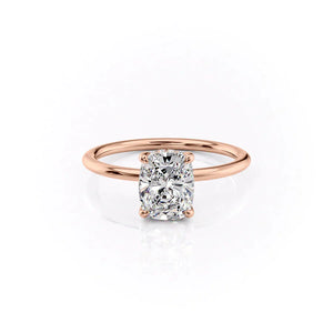 The Sarah Set With A 3.5 Carat Elongated Cushion Moissanite