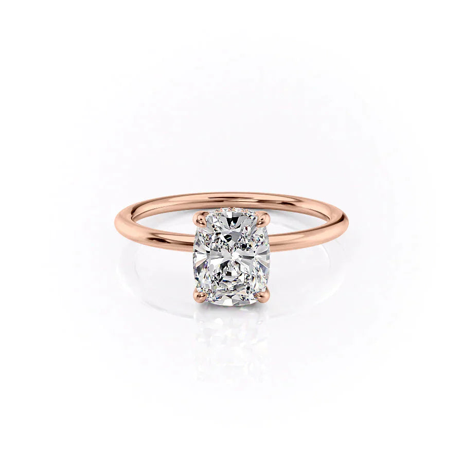The Sarah Set With A 4.5 Carat Elongated Cushion Moissanite