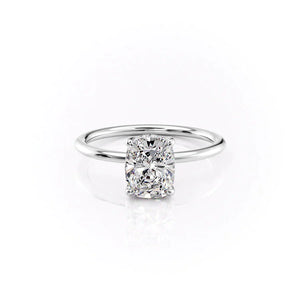 The Sarah Set With A 1.5 Carat Elongated Cushion Moissanite