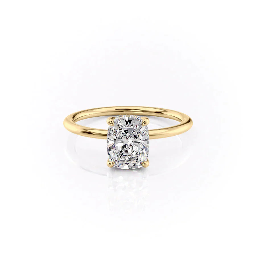 The Sarah Set With A 1.5 Carat Elongated Cushion Moissanite