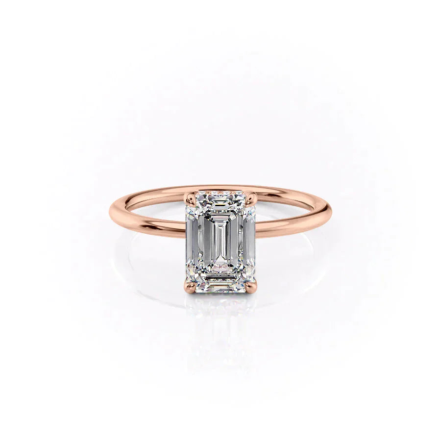 The Sarah Set With A 2.5 Carat Emerald Moissanite