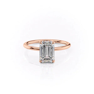The Sarah Set With A 2 Carat Emerald Lab Diamond