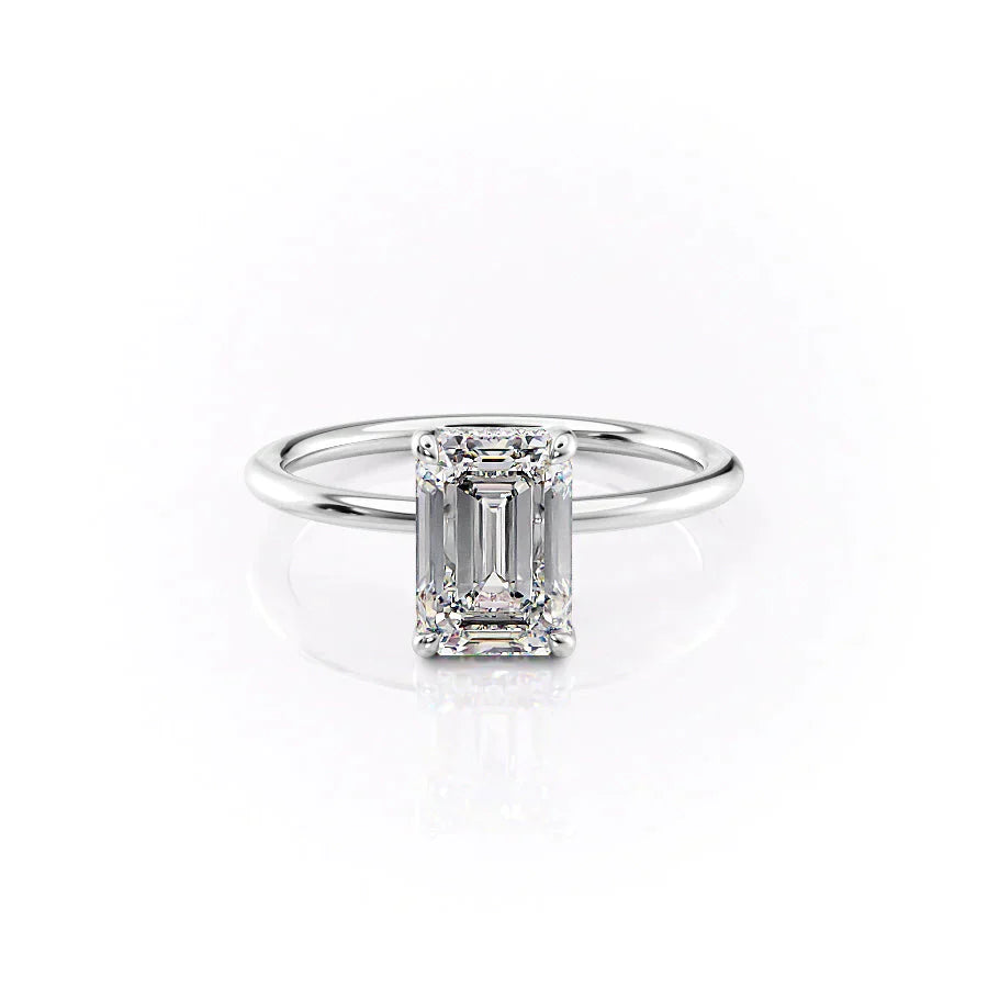 The Sarah Set With A 3 Carat Emerald Lab Diamond