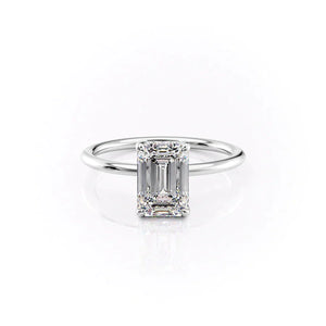 The Sarah Set With A 3.5 Carat Emerald Moissanite