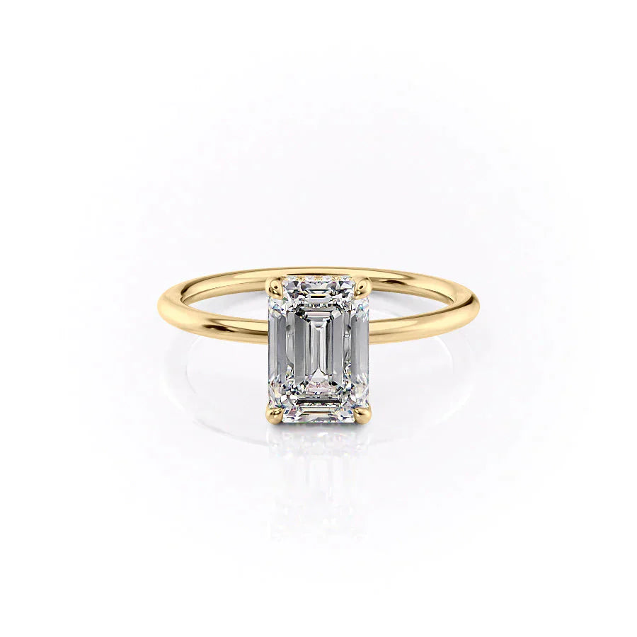 The Sarah Set With A 3.5 Carat Emerald Moissanite