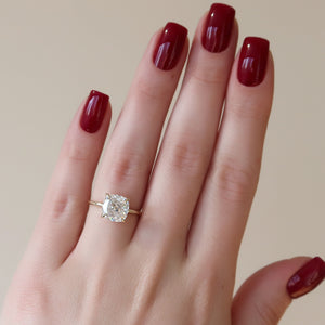 The Sarah Set With A 1.5 Carat Cushion Lab Diamond