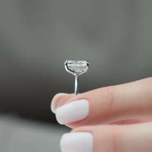 The Sarah Set With A 2 Carat Elongated Cushion Lab Diamond