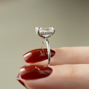 The Sarah Set With A 2 Carat Elongated Cushion Lab Diamond