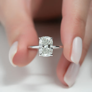 The Sarah Set With A 2 Carat Elongated Cushion Lab Diamond