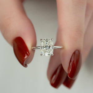 The Sarah Set With A 2 Carat Elongated Cushion Lab Diamond