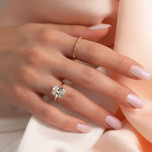 The Sarah Set With A 3 Carat Elongated Cushion Lab Diamond