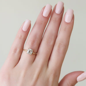 The Sarah Set With A 3 Carat Elongated Cushion Lab Diamond