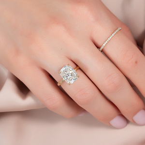 The Sarah Set With A 3 Carat Elongated Cushion Lab Diamond