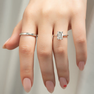 The Sarah Set With A 1.5 Carat Emerald Lab Diamond