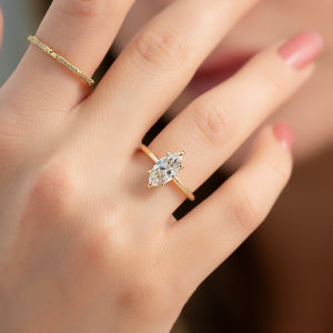 The Sarah Set With A 2.5 Carat Marquise Lab Diamond