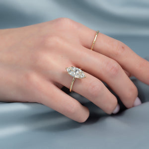 The Sarah Set With A 2.5 Carat Marquise Lab Diamond