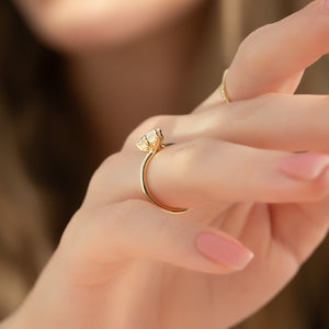 The Sarah Set With A 2.5 Carat Marquise Lab Diamond