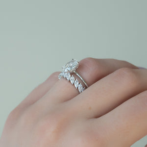 The Sarah Set With A 1.5 Carat Oval Lab Diamond