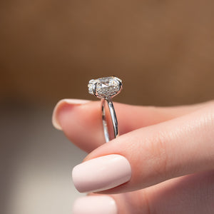 The Sarah Set With A 1.5 Carat Oval Lab Diamond