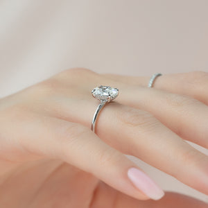 The Sarah Set With A 1.5 Carat Oval Lab Diamond